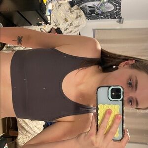 Streetwear Society Grey Ribbed Crop Top